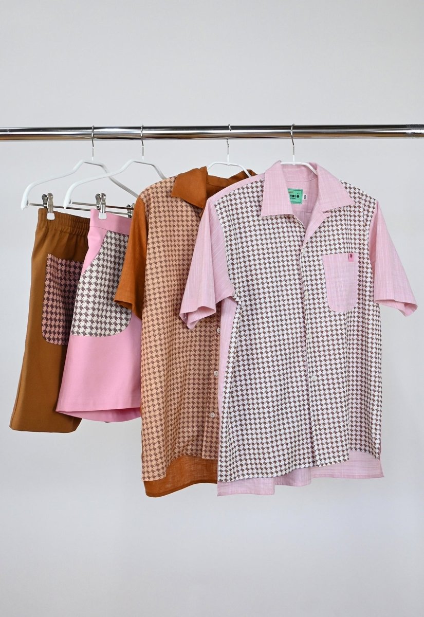 "Beetletooth" collection organic cotton shirts and shorts linen beetle HO HOS HOLE IN THE WALL Natali Koromoto Edd Chittenden design