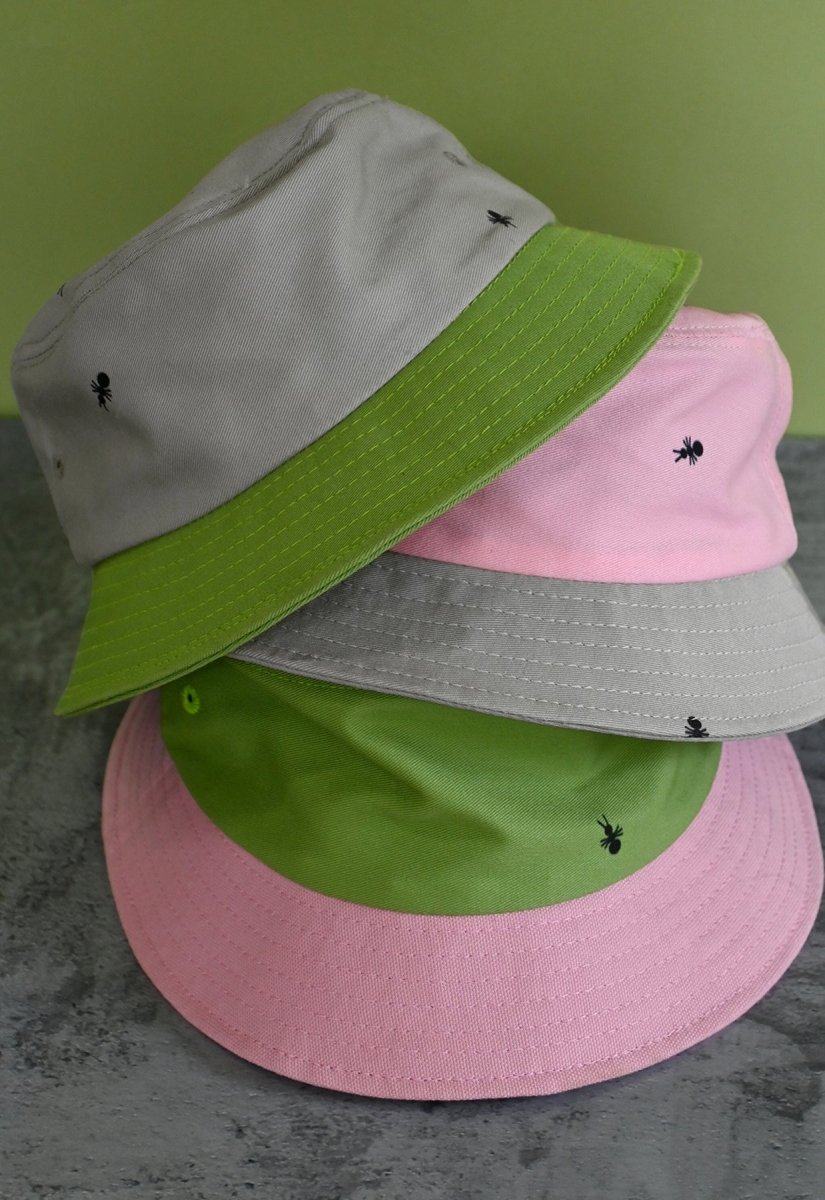 HO HOS HOLE IN THE WALL - "Ants on Your Hat" bucket hat ▲Grey▼Green colorway combo