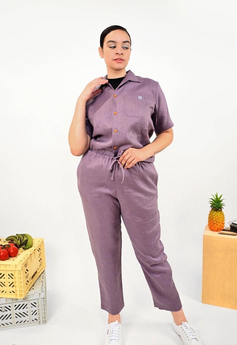 "Tutti Frutti" Linen Pant - Purple Grape